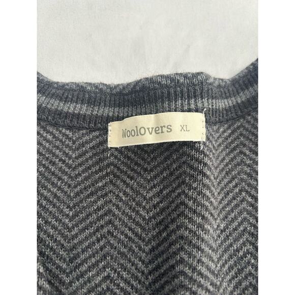 Woolovers Organic Cotton Cashmere Blend Button Chevron Vest Mens Size XL Gray - Picture 4 of 7